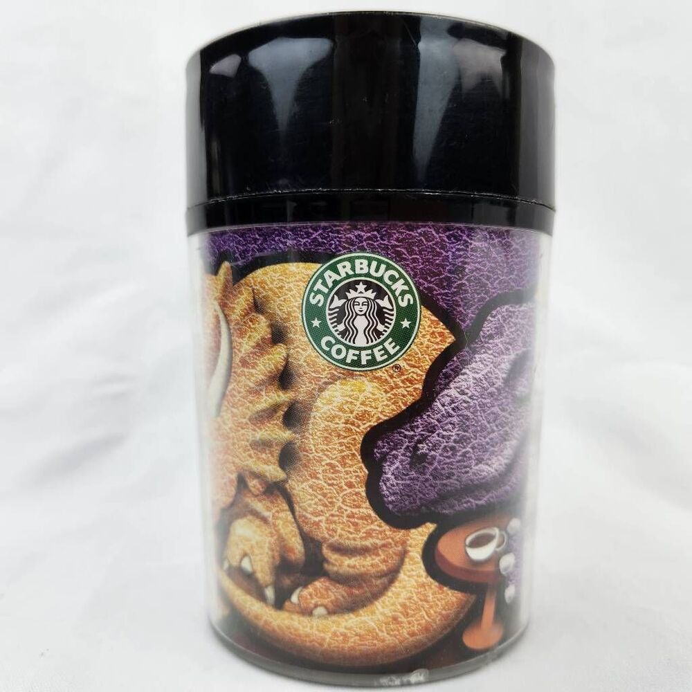 ☕️Vintage Starbucks 1996 Dinosaur ThermoServ Acrylic 8oz Travel Tumbler
